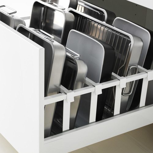 METOD / MAXIMERA Base cab f hob/2 fronts/2 drawers, white/Veddinge white, 80x60 cm