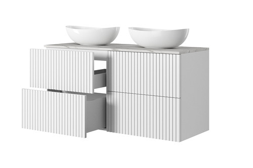 Wall-mounted Wash-basin Cabinet MDF Nicole 60cm, matt white