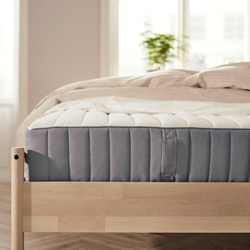 VALEVÅG Pocket sprung mattress, extra firm/light blue, 140x200 cm