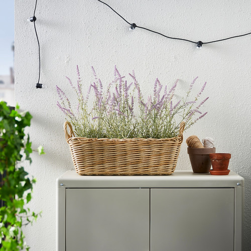 FLODBJÖRK Flower box, in/outdoor light grey-brown, 54x21 cm