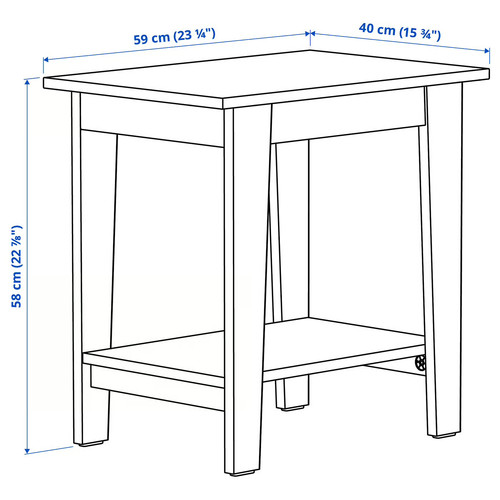 ÄMMARYD Side table, white, 59x40 cm