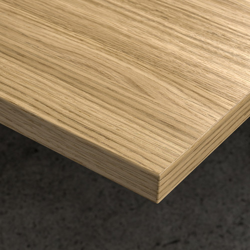 MITTZON Desk, oak veneer/white, 120x80 cm