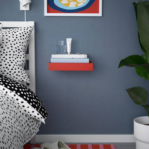 LACK Wall shelf, red, 30x26 cm