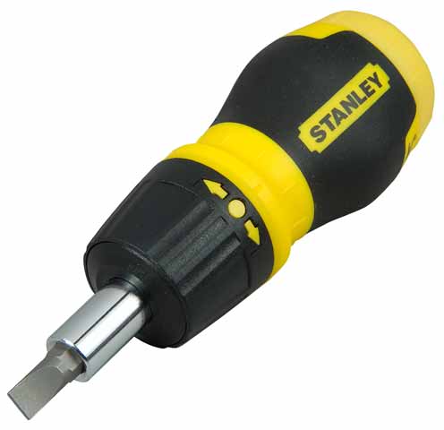 Stanley Stubby Ratcheting Multibit Screwdriver with 6 Tips