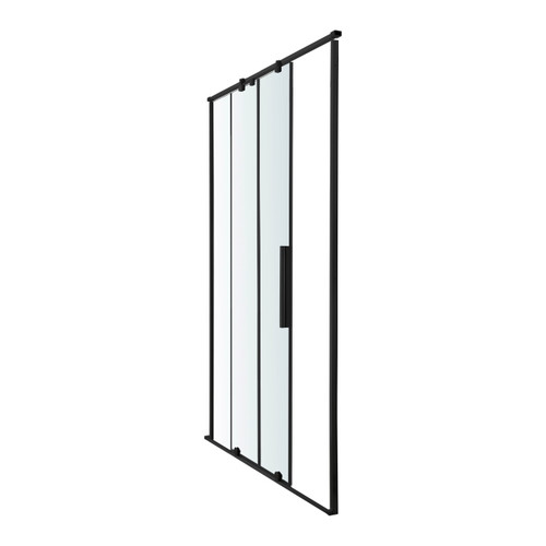 GoodHome Sliding Shower Door Ezili 140 cm, black/transparent