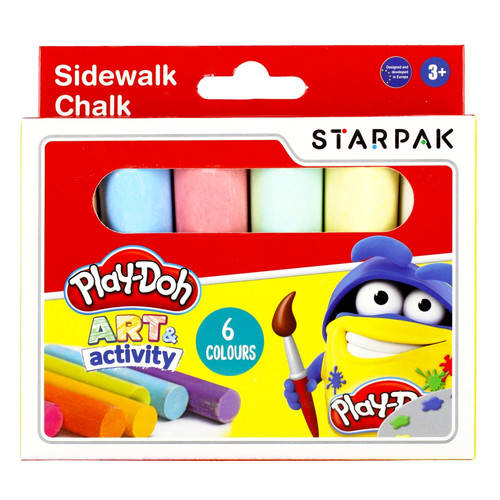 Starpak Sidewalk Chalk 6 Colours Play-Doh