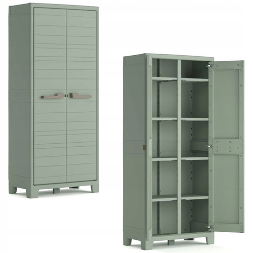Keter Planet Outdoor Multispace Plastic Utility Cabinet, jade grey