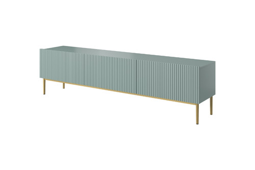 TV Cabinet Nicole 200 cm, sage/gold legs