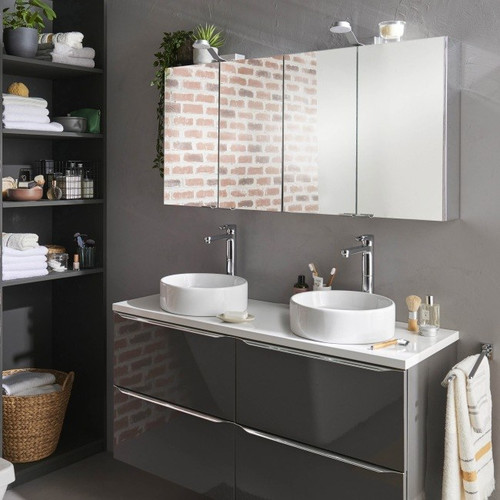 Bathroom Mirrored Wall Cabinet GoodHome Imandra 60x60x15cm