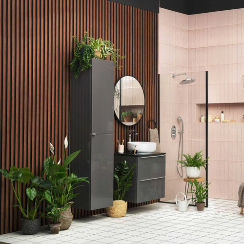 Bathroom Wall Cabinet GoodHome Imandra 40x90x15cm, grey