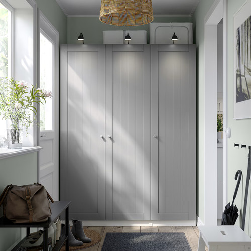 PAX / GULLABERG Wardrobe combination, white/grey, 150x60x201 cm