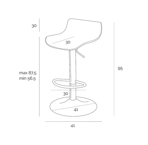 Bar Stool Bar One Simplet, matt grey