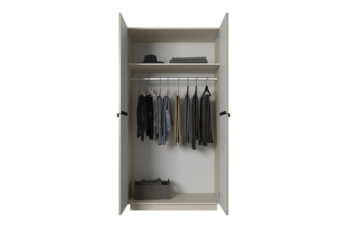 Wardrobe Nicole 100 cm, cashmere, black handles