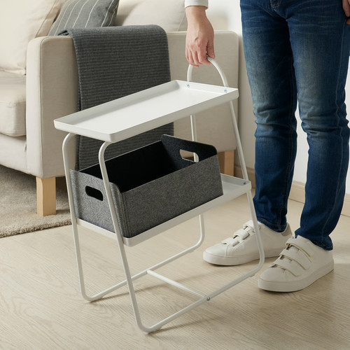 HATTÅSEN Bedside table/shelf unit, white