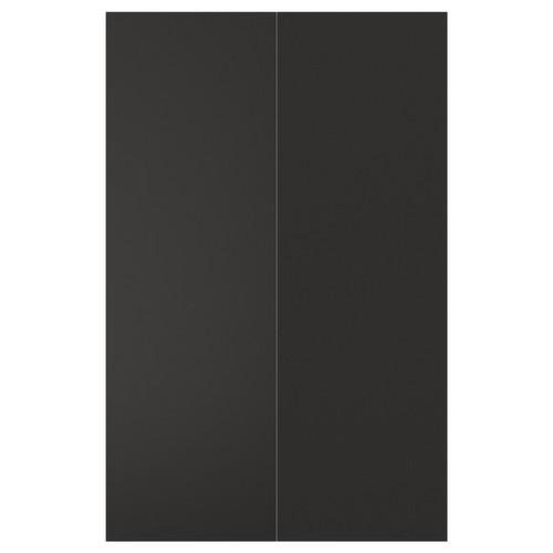 NICKEBO 2-p door f corner base cabinet set, matt anthracite, 25x80 cm
