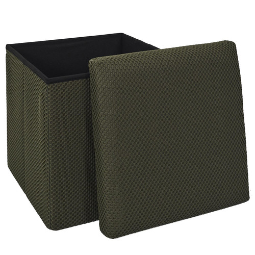 Folding Storage Pouffe Vels Atom, khaki