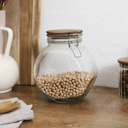 Elegant Storage Jar with Acacia Lid