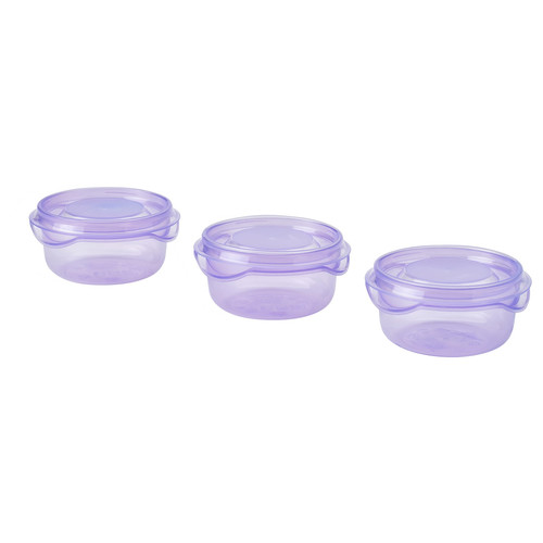 PRUTA Food container with lid, lilac, 70 ml, 3 pack