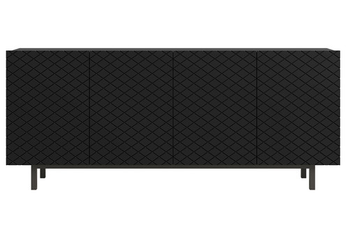 Four-Door Cabinet Scalia II 190, matt black, black legs