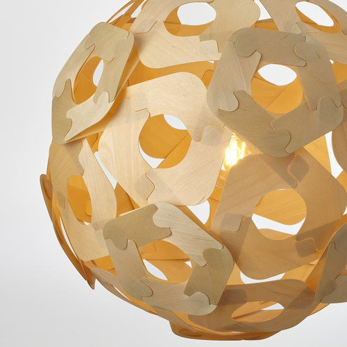 ÖDLEBLAD Pendant lamp shade, birch veneer, 48 cm