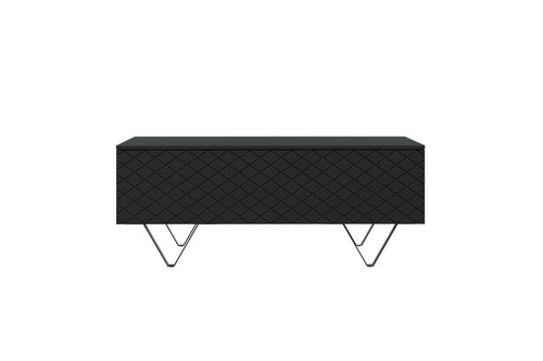 Coffee Table with Storage Scalia 120, matt black/black legs