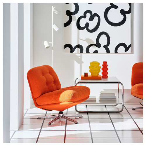 DYVLINGE Swivel armchair, Kelinge orange
