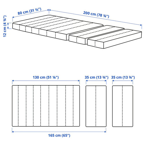 INNERLIG Spring mattress for extendable bed, 80x200 cm