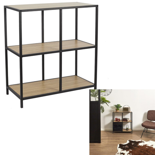 Shelving Unit Loka IV, oak/black