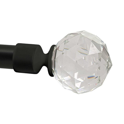 Curtain Pole Finial Cristal 19 mm, black