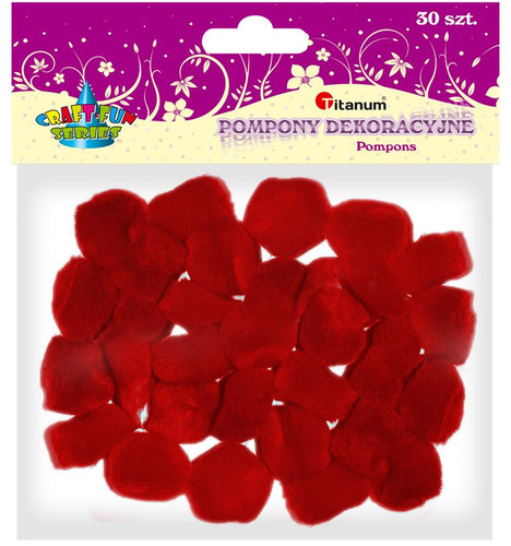 Pompoms 25mm 30pcs, red