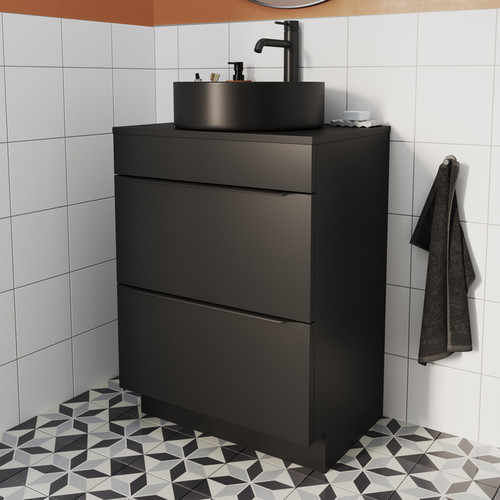 GoodHome Wash-basin Cabinet Imandra 60 cm, matt black
