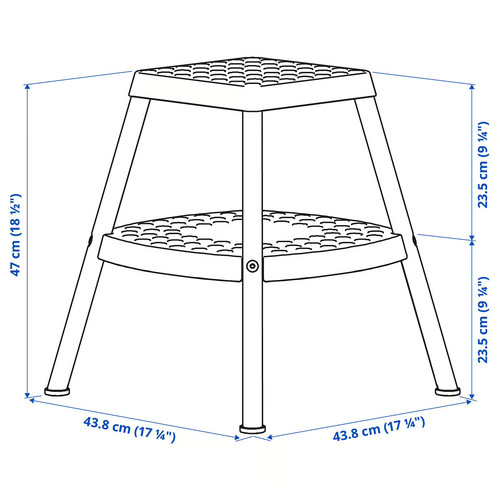 HADDARP Step stool, 4-way black-grey