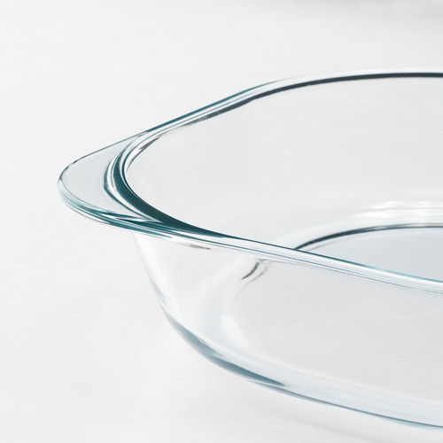 FÖLJSAM Oven dish, clear glass, 24.5x24.5 cm