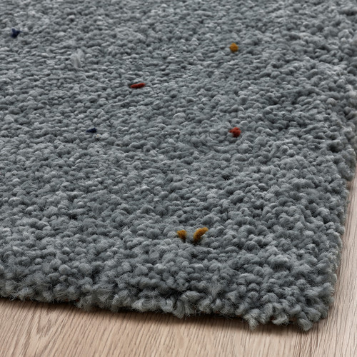 SPENTRUP Rug, high pile, light grey-turquoise/dotted, 160x230 cm