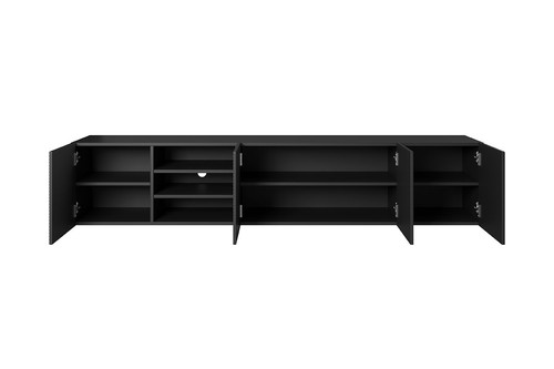 Wall-mounted TV Cabinet Asha 200 cm, matt black