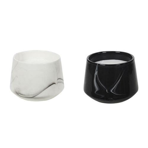 Scented Candle Marble L, black