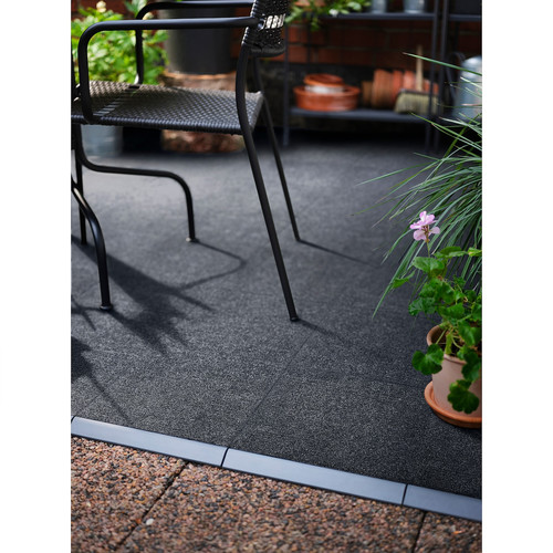 RUNNEN Floor decking, outdoor, textile dark grey, 0.81 m²