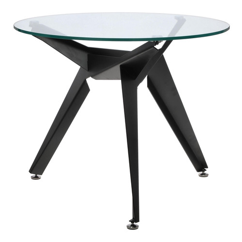 Dining Table Troy 90cm, transparent/black