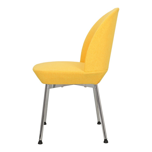 Upholstered Chair Cloe, yellow/chrome