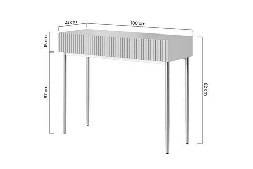 Modern Console Table Dresser Dressing Table Nicole, dark blue, black legs