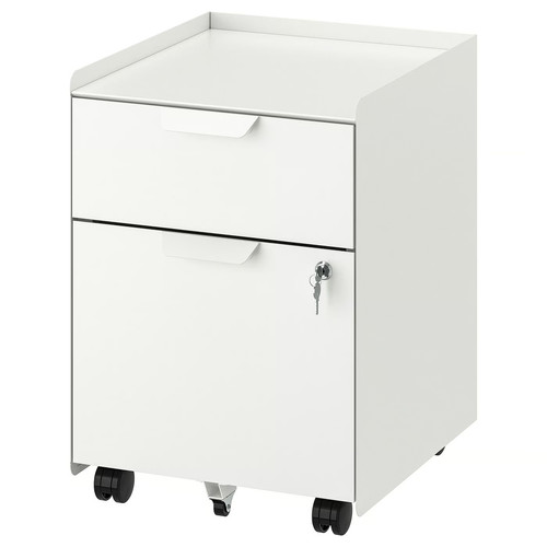 TROTTEN Drawer unit w 2 drawers on casters, whit