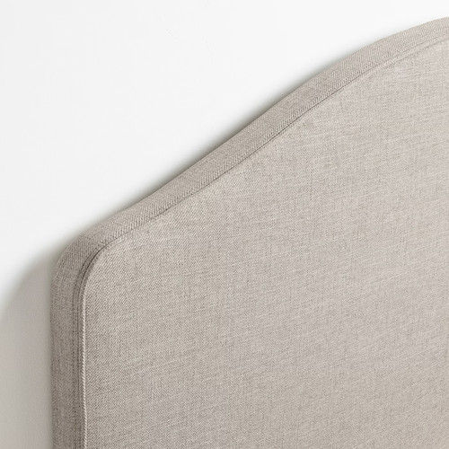 RAMNEFJÄLL Upholstered bed frame, Kilanda light beige, 160x200 cm