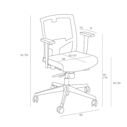 Swivel Desk Chair Ergo, grey
