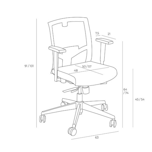 Swivel Desk Chair Ergo, grey