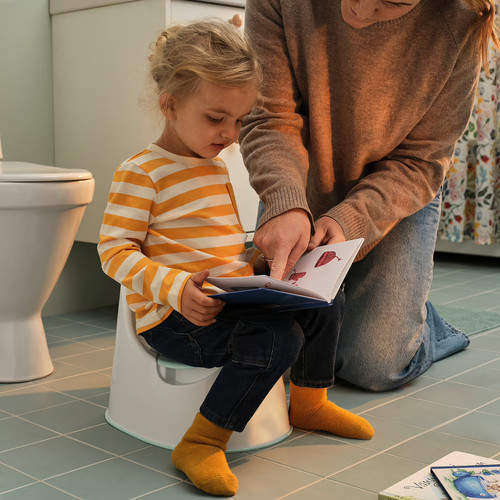 LOCKIG Children's potty, white/turquoise