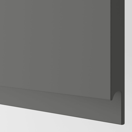 METOD Wall cabinet w dish drainer/2 doors, white/Voxtorp dark grey, 80x60 cm