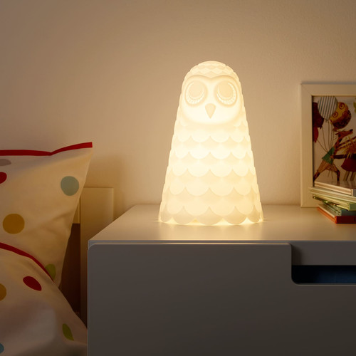 SOLBO Table lamp, white, owl
