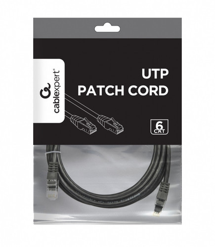 Gembird Patch Cord Cat.6 UTP 3m, black