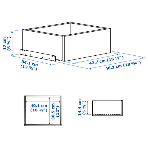 KOMPLEMENT Drawer, white, 50x35 cm
