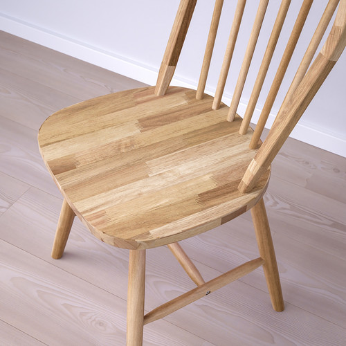 DANDERYD / SKOGSTA Table and 4 chairs, white/acacia, 130 cm